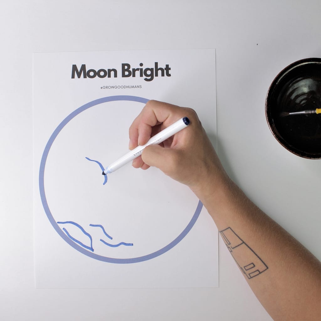 Moon Marker Paintings for Kids - An Easy Art Project -Grow Good Humans