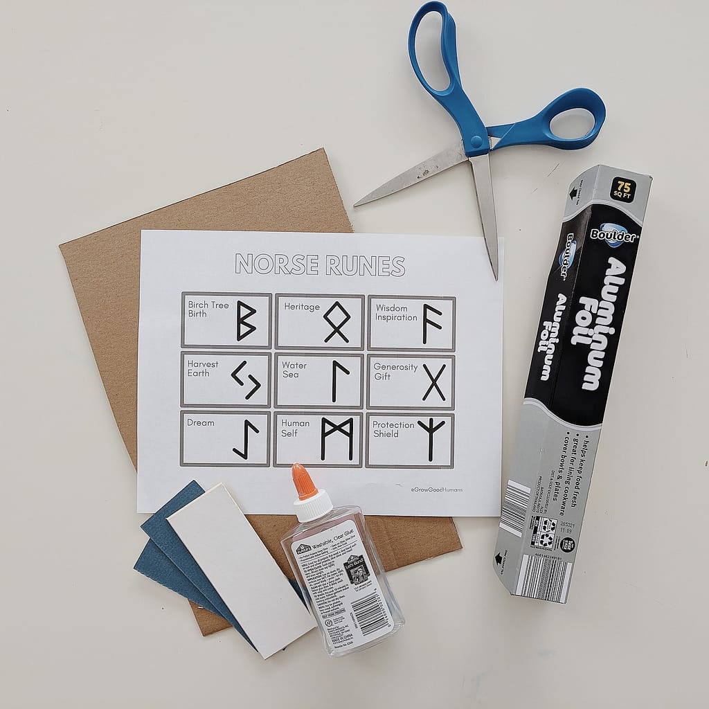 Tinfoil Norse Runes A Craft for Kids Grow Good Humans