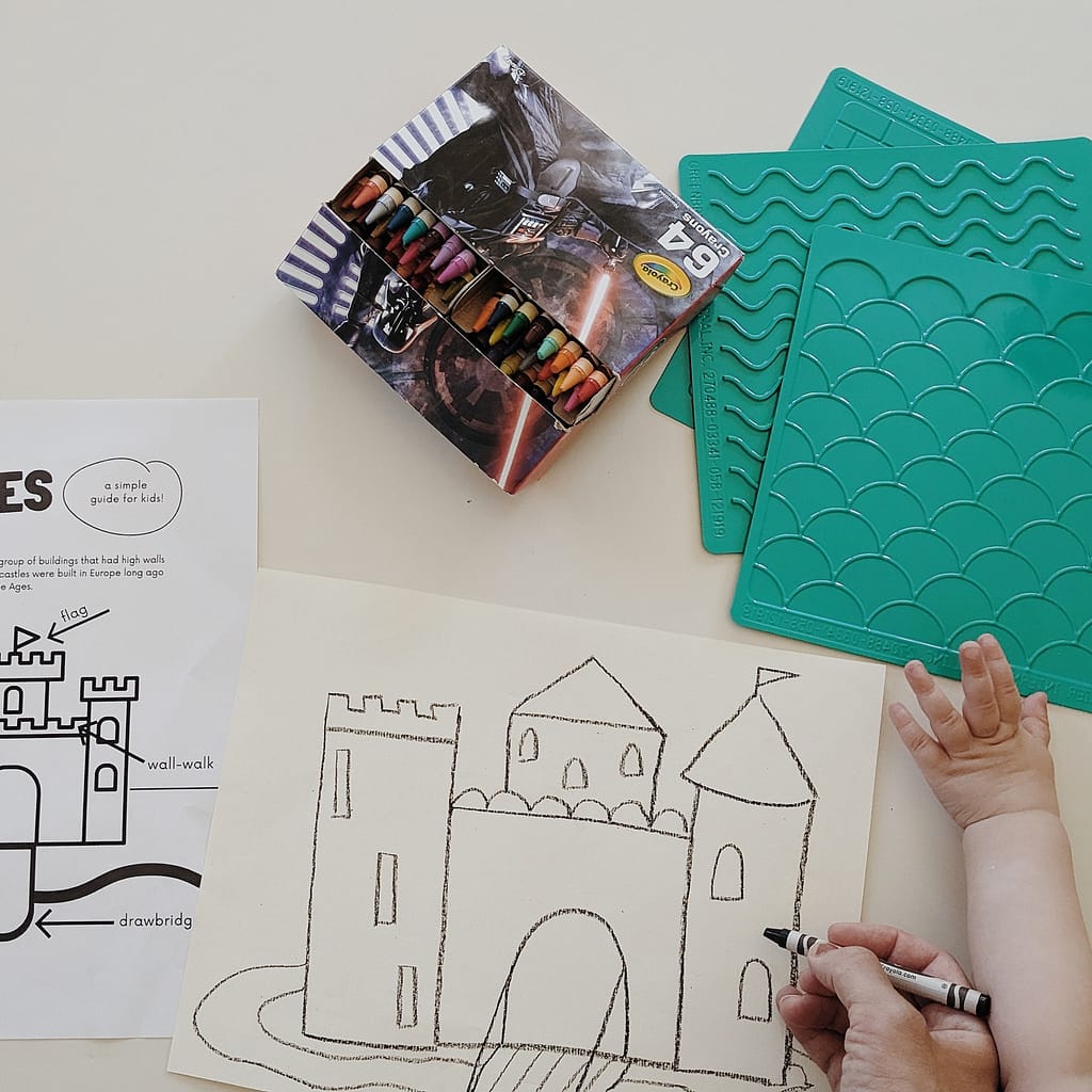 Texture Castles Drawing _ Drawing the Outline of a Castle _ Abbie Ulstad