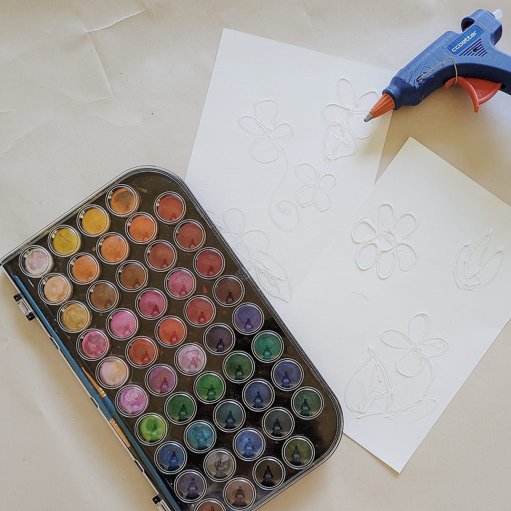Glue Watercolor Painting _ Drawing with Hot Glue _ Abbie Ulstad _ GGH