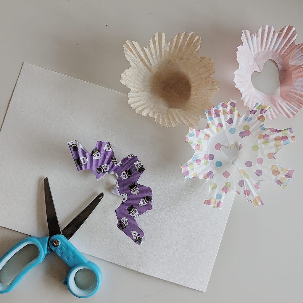 Bouquet Collages _ Cupcake Liners Being Shaped _ Abbie Ulstad _ GGH