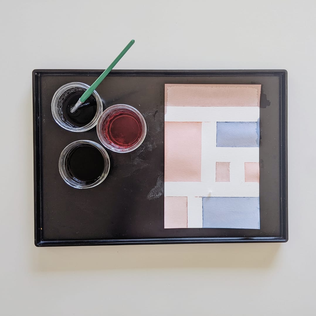 Tape Resist Paintings _ Finished Flat Lay_ Abbie Ulstad _ GGH