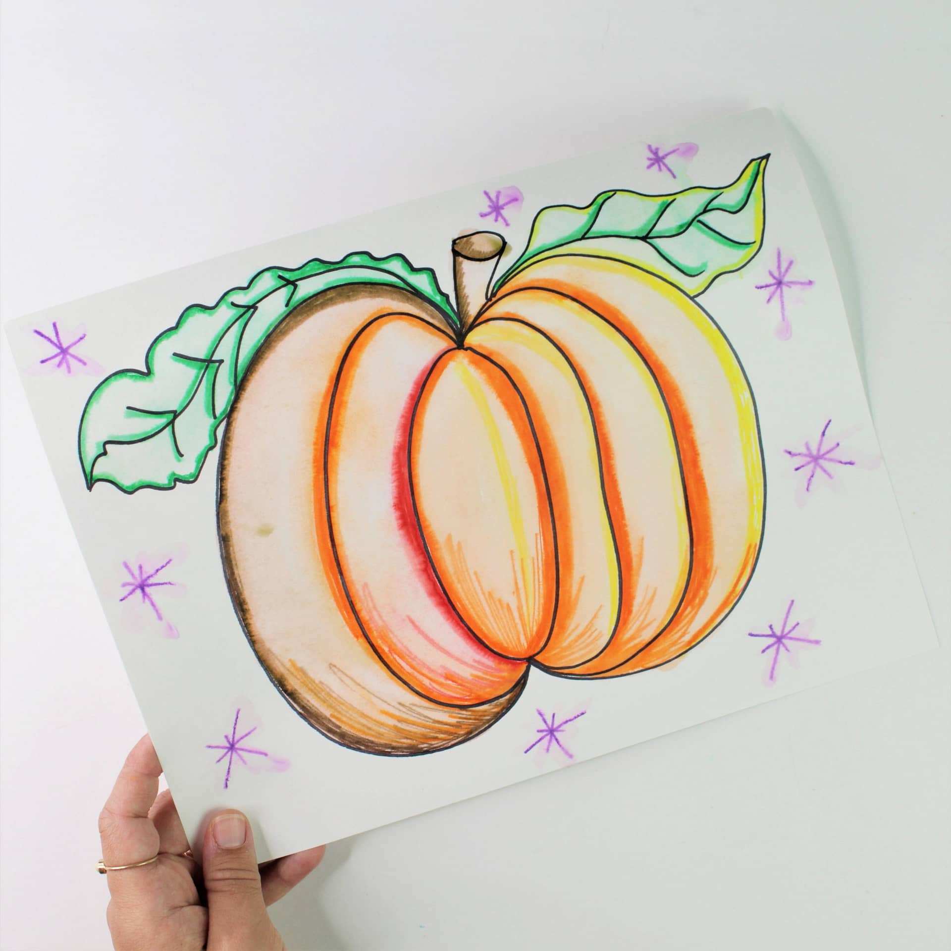 Pumpkin Marker Drawing  Pumpkin drawing, Pumpkin illustration